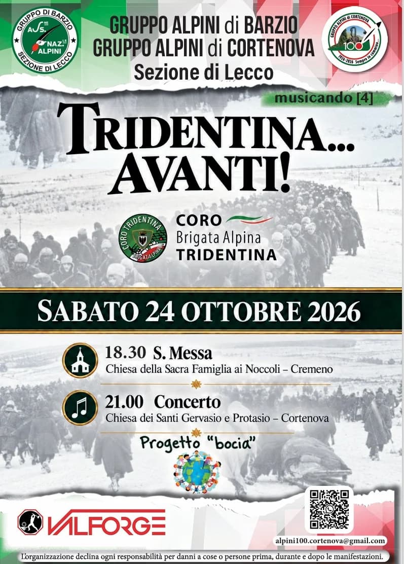 Locandina evento: Tridentina... Avanti! - Concerto del Coro Brigata Alpina Tridentina