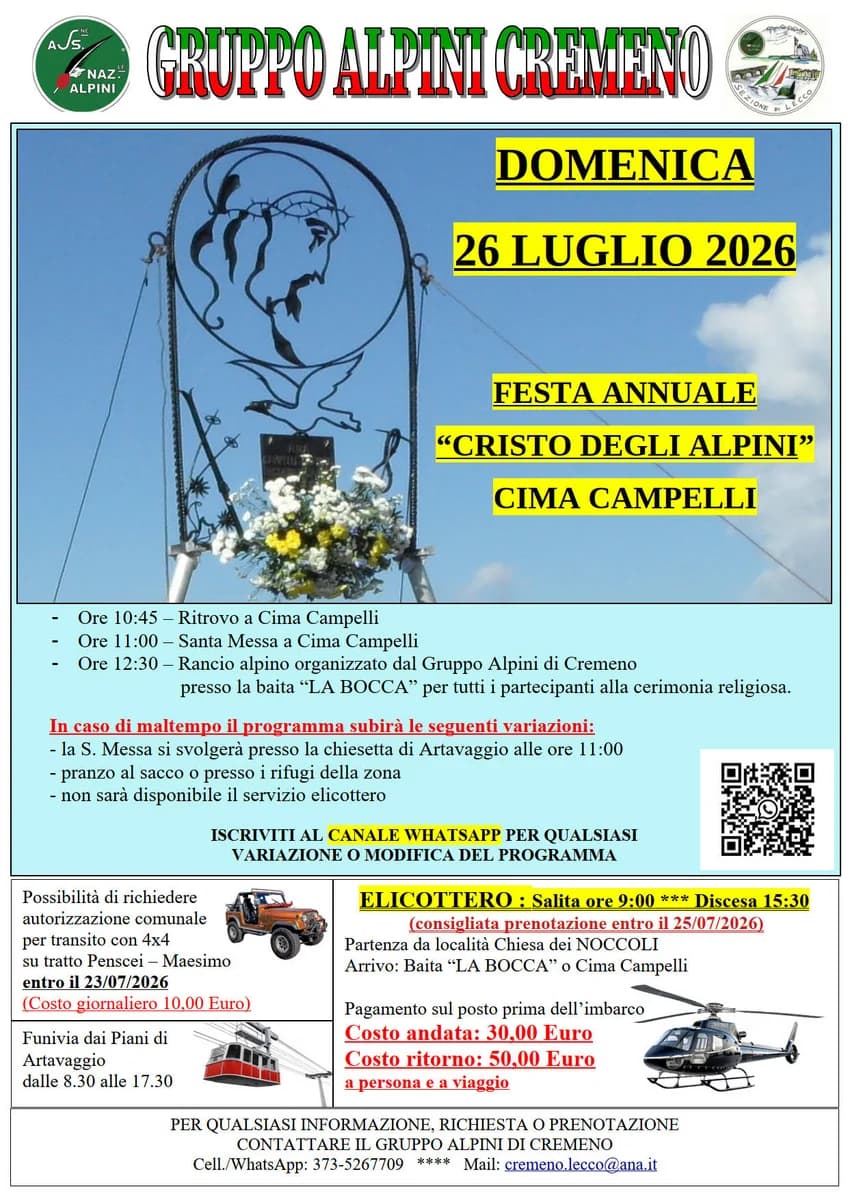 Gruppo Alpini di Cremeno - Festa "Cristo degli Alpini"